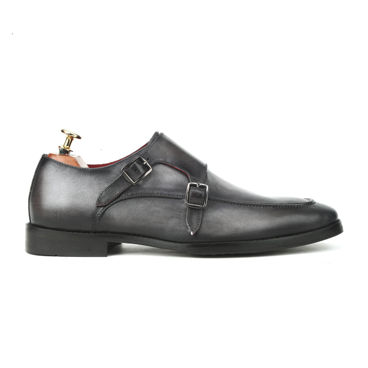 Grey monk strap shoes best sale