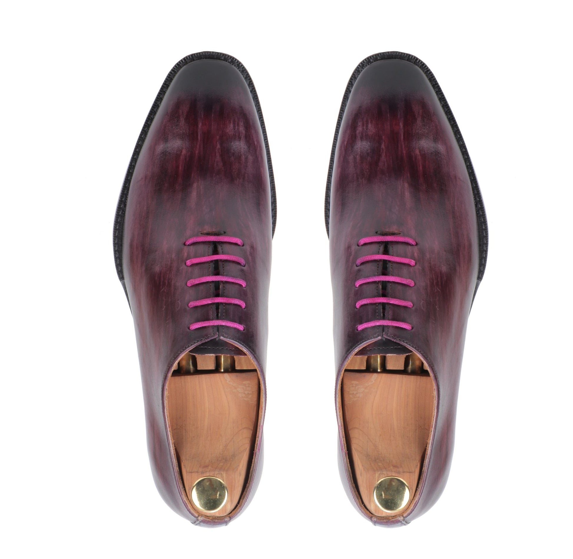 Purple Patina Leather Oxford Shoe for Men