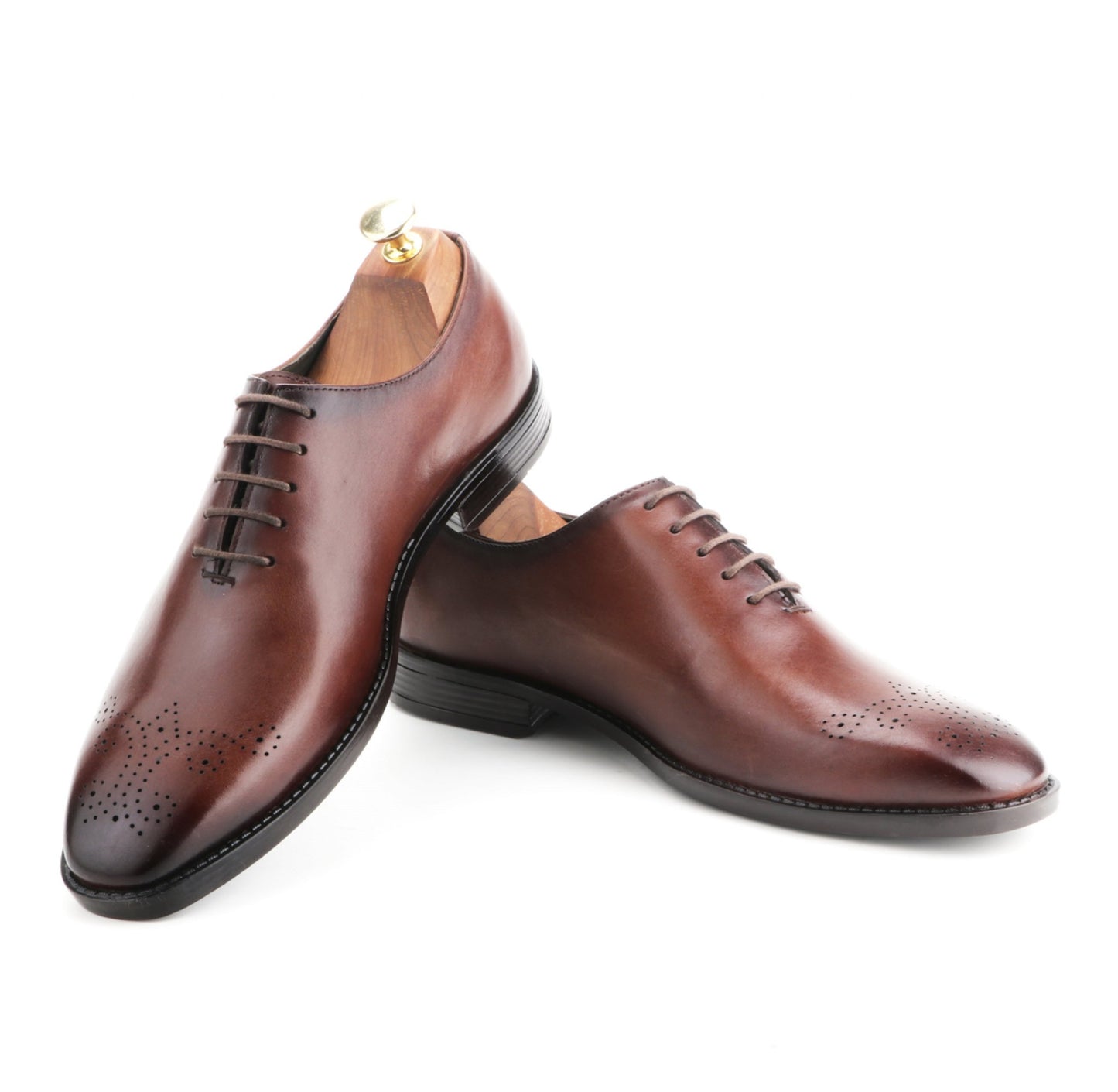 Brown Leather Formal Lace-Up Boots Online